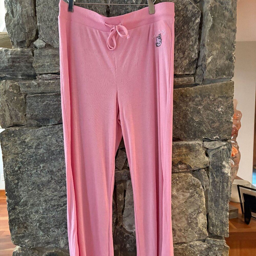 HELLO KITTY WIDE LEG LOUNGE PANTS PJ PANTS - SIZE L NWOT